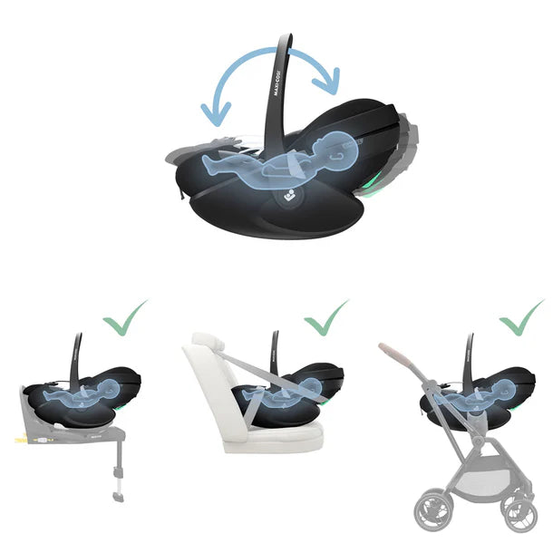 Silla Nido Pebble 360 Pro + Base FamilyFix 360 Pro SlideTech® | Maxi Cosi