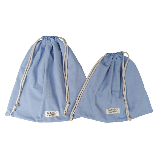 Bolsa Multifuncional de Lino - Celeste Rayas | Baby Mattress