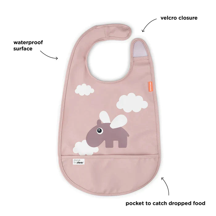 Babero con Velcro Happy Clouds - Rosa | Done by deer