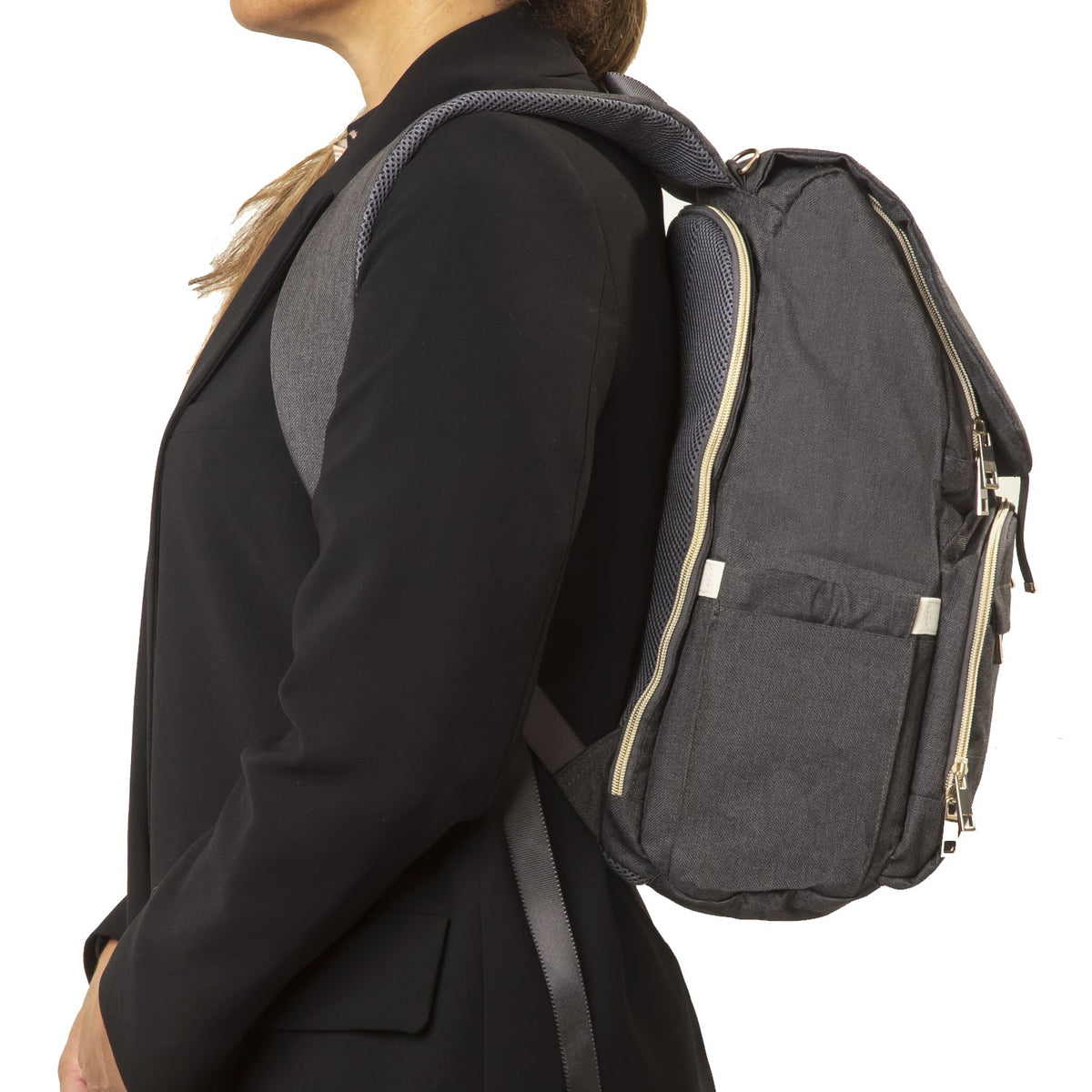Mochila Maternal Mudador - Melange Negro | Bebesit