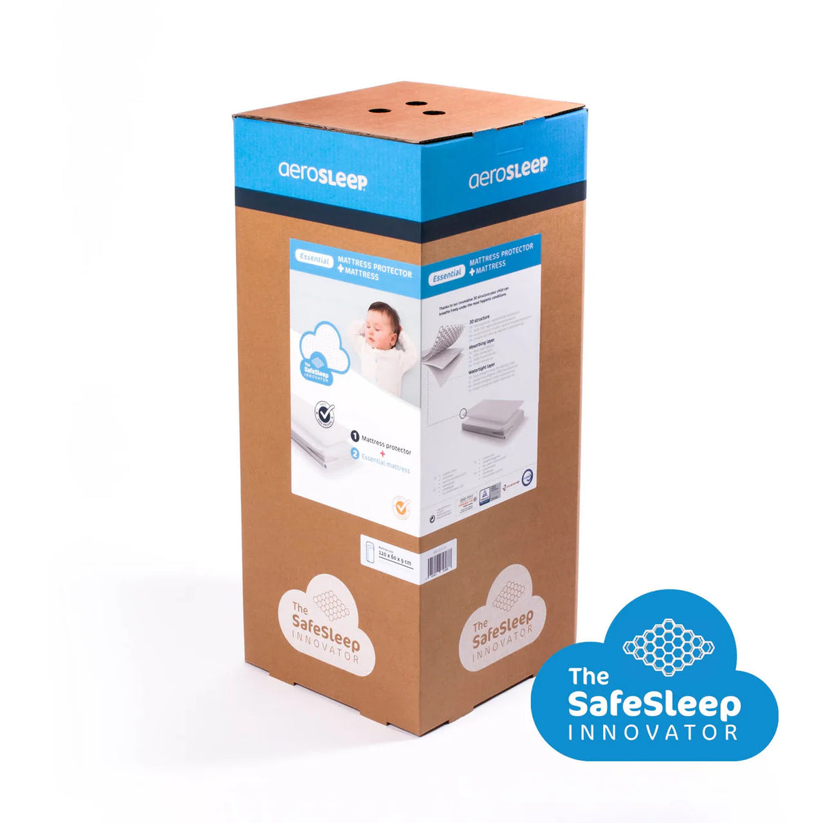 Pack Dormir Seguro ESSENTIAL: Colchón 140 x 70 + Protector de Colchón | AeroSleep