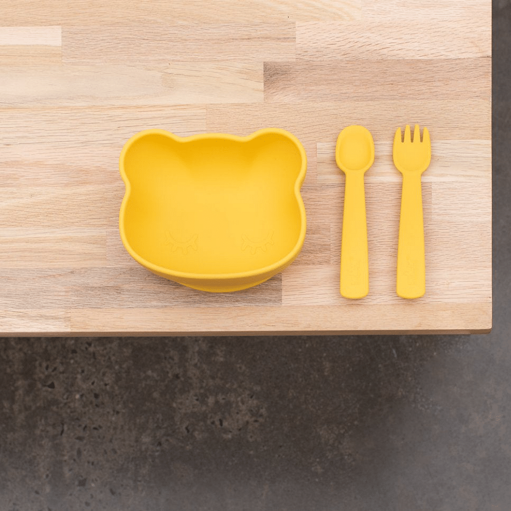Cubiertos con Caja - Amarillo | We Might Be Tiny