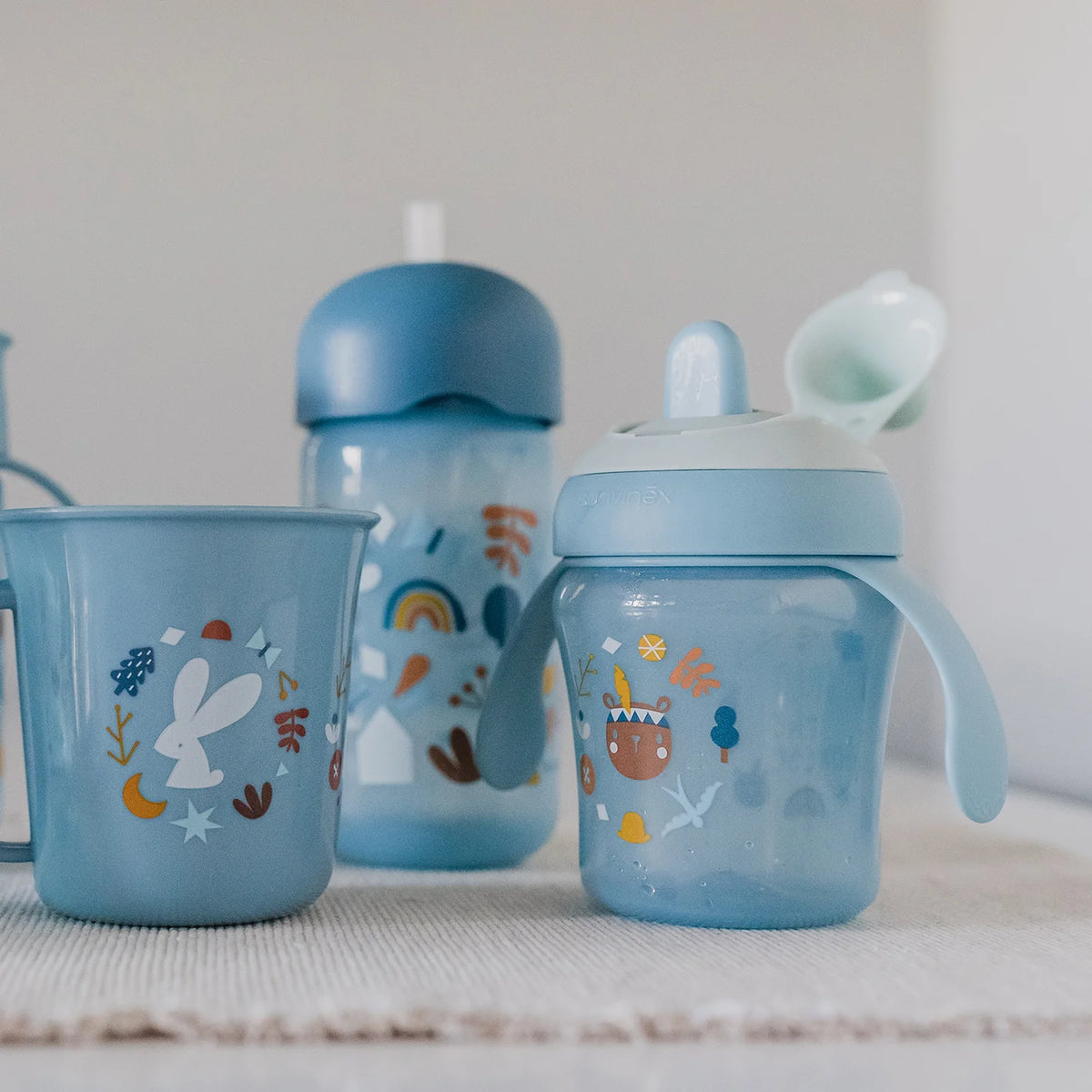 Sippy Cup with Handles and Silicone Spout - 200 ml - Blue
