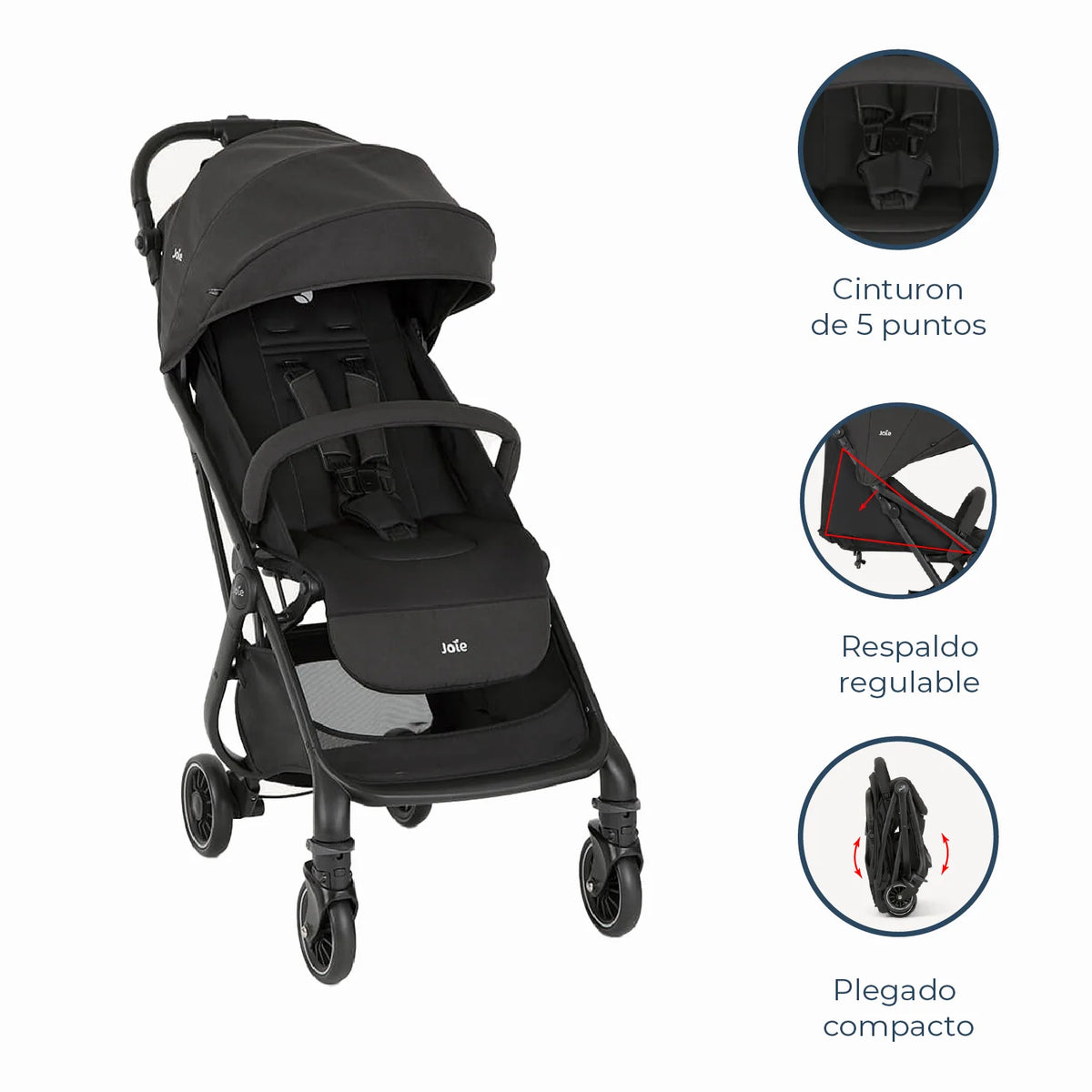 Coche Paseo Compacto 3 En 1 Tourist - Shale | Joie