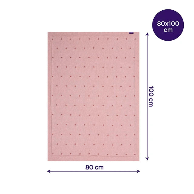 Manta Algodón Orgánico Pompones - Rosado | ClevaMama