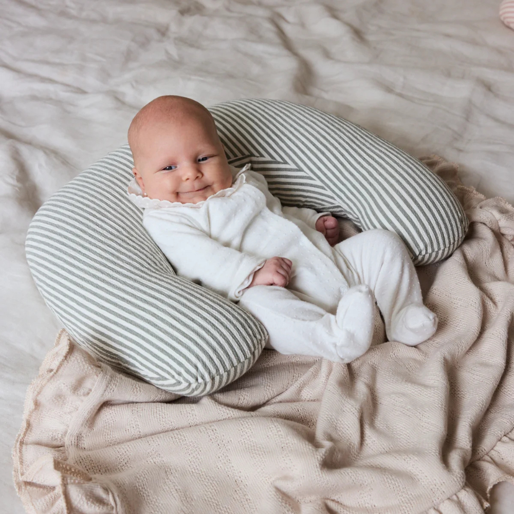 Cojín de Lactancia y Juego - Musgo Rayas | Baby Mattress