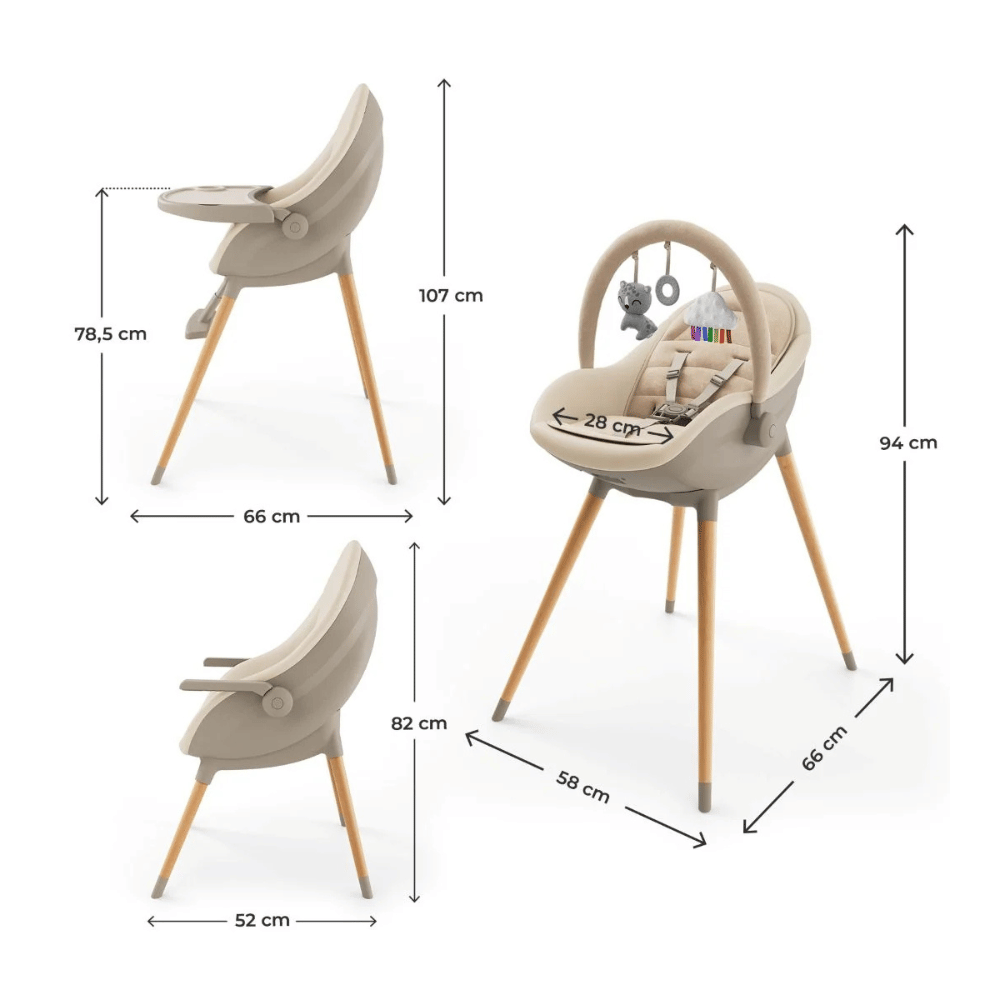 Silla de Comer Evolutiva 3 en 1 FINI UP - Grey | Kinderkraft