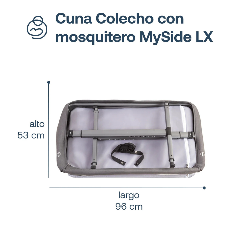 Cuna Colecho MySide LX con Mosquitero - Azul | Bebesit