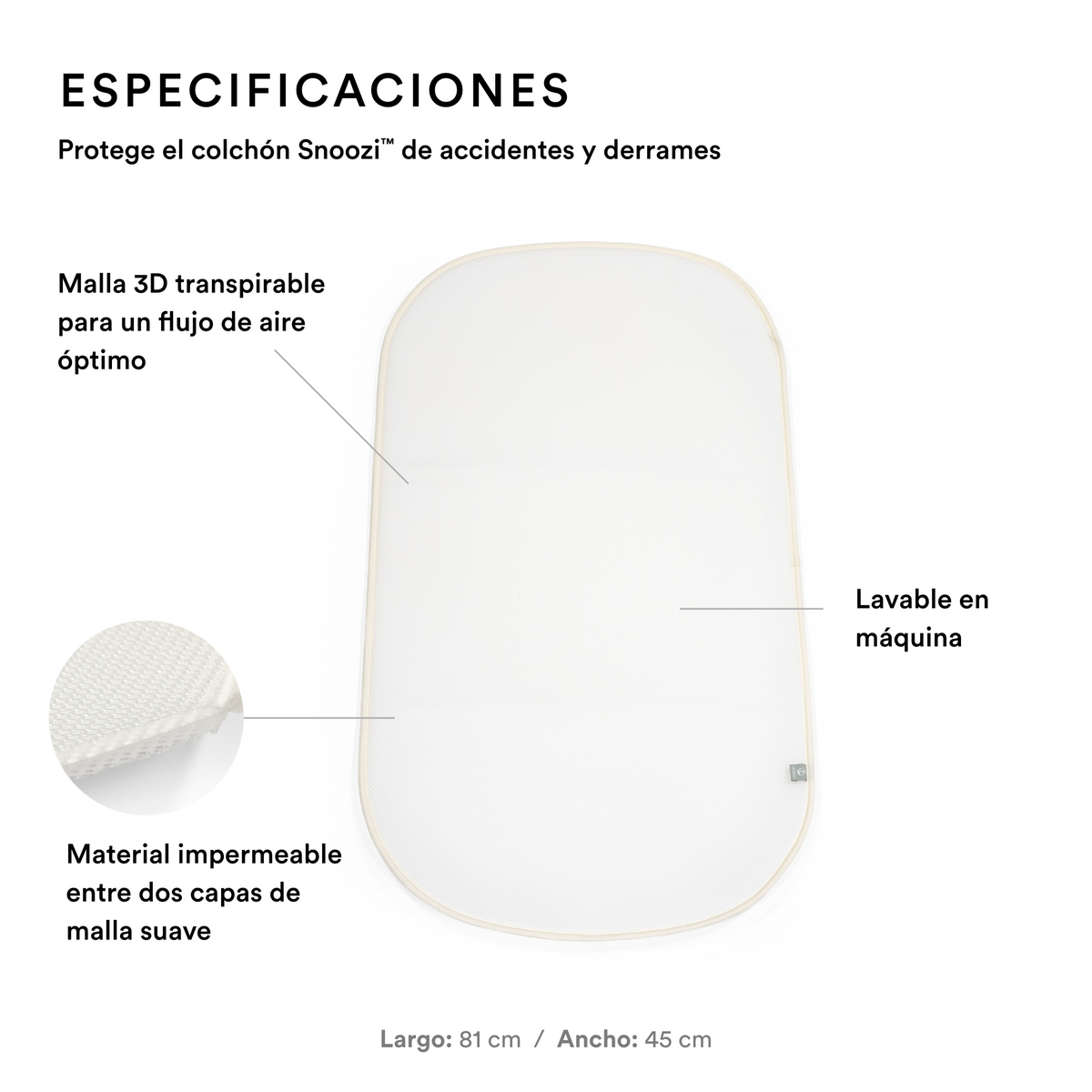 Sábana Bajera para Moisés Snoozi™ - Blanca | Stokke