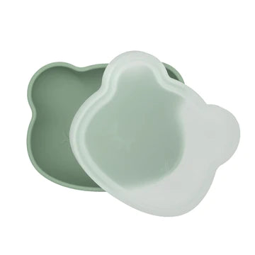 Dark Blue Bear Bowl with Suction Cup and Lid