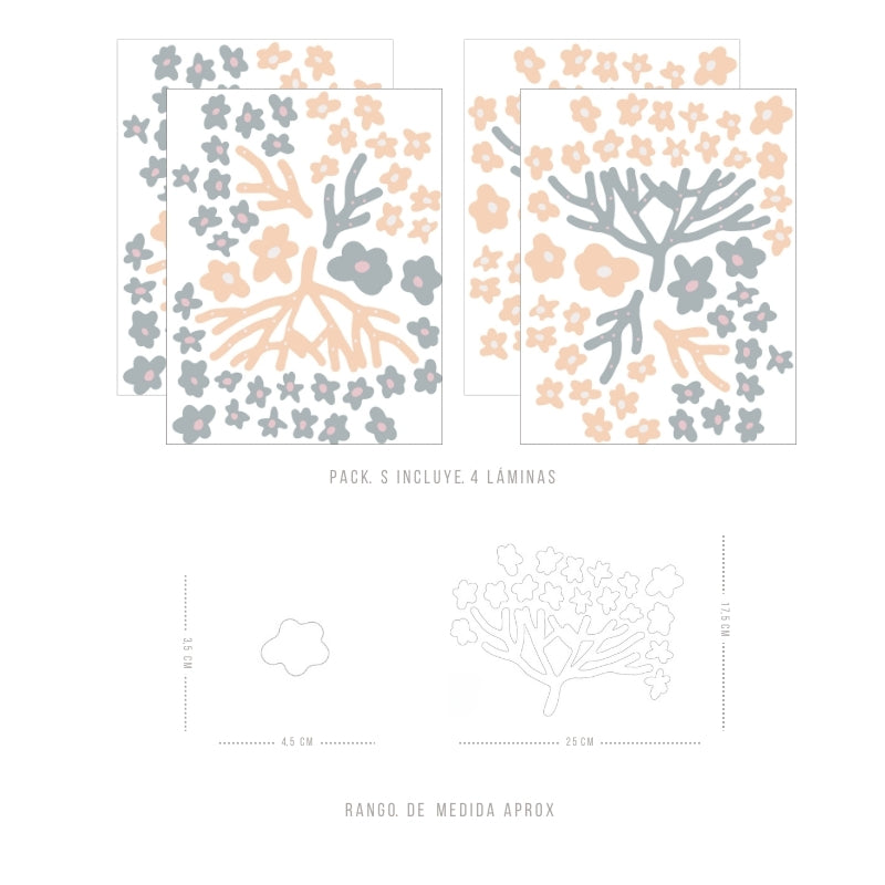 Stickers Decorativos Para Muros - Primavera Azul | Murami