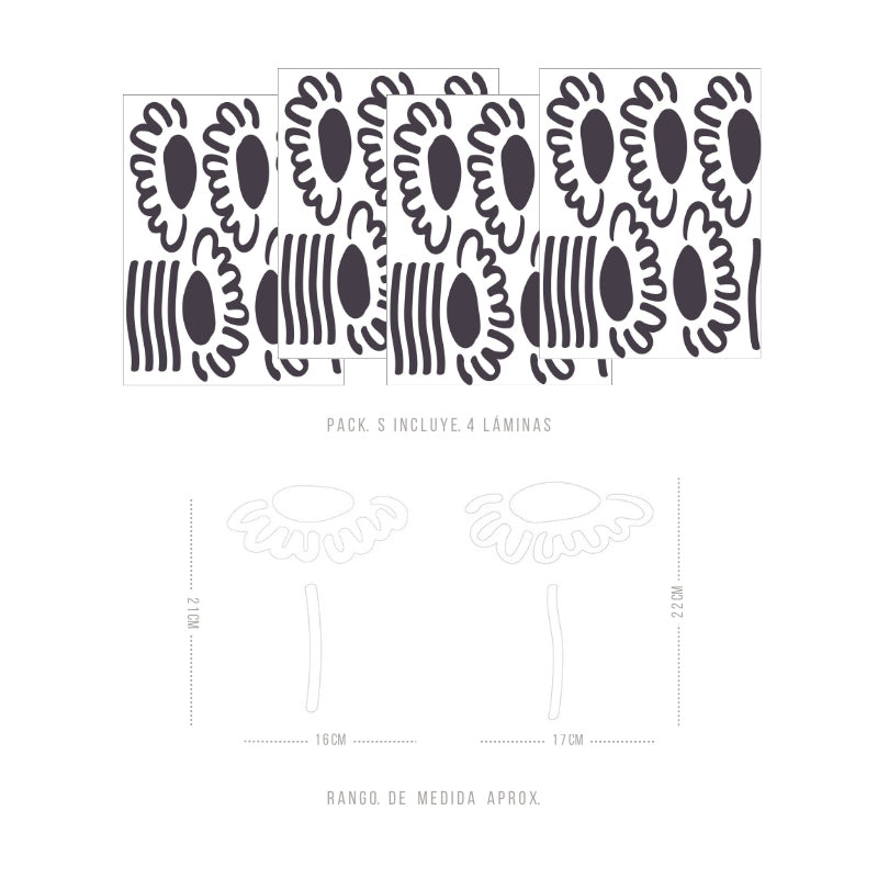 Stickers Decorativos Para Muros - Gerbera Negra | Murami