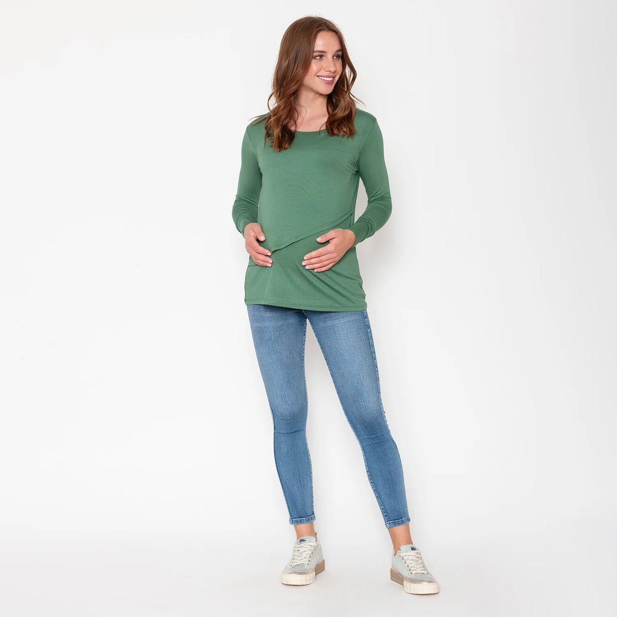 Polera de Lactancia - Verde Khaki | Nala Maternity
