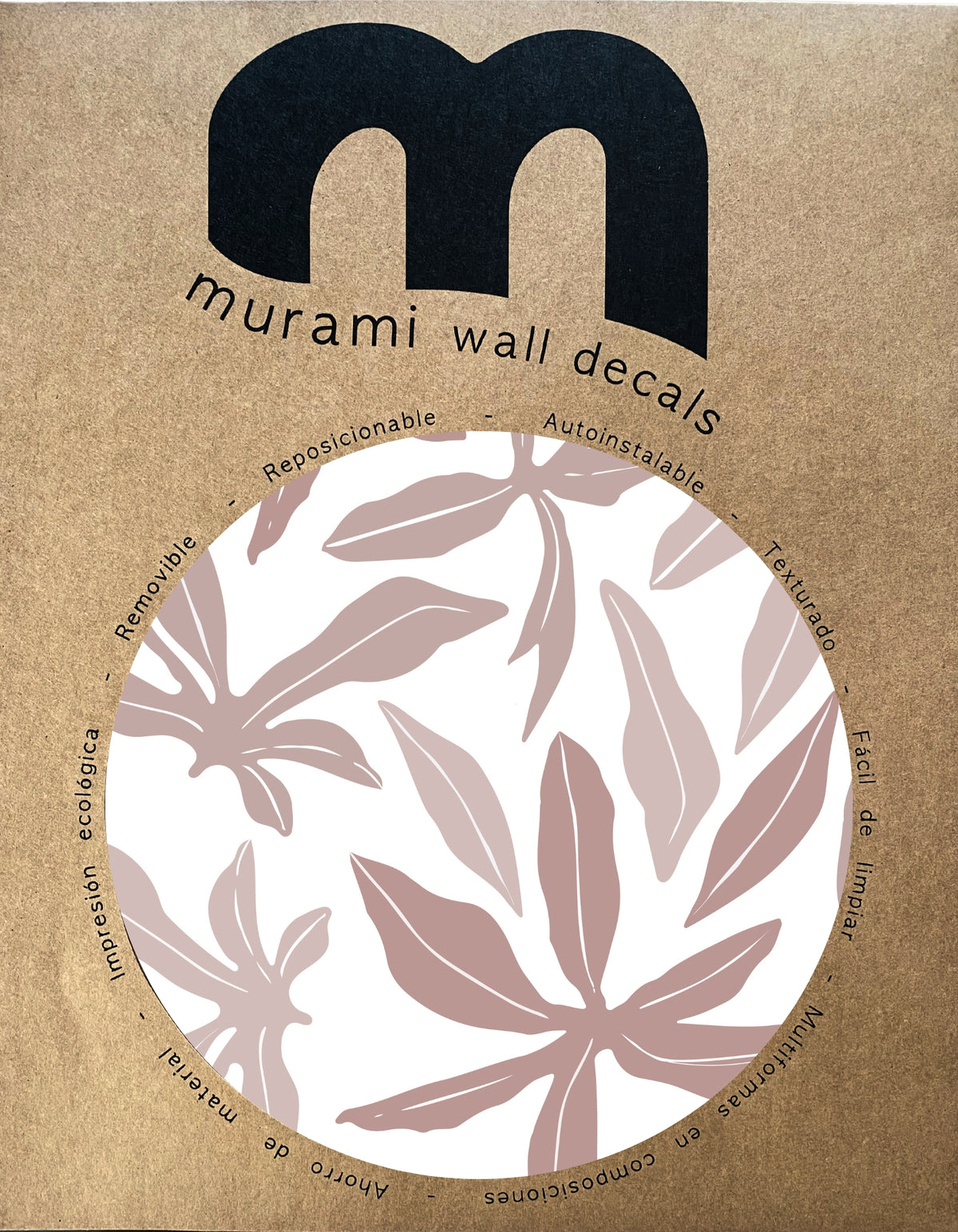 Stickers Decorativos Para Muros - Flor Silueta Palo Rosa | Murami