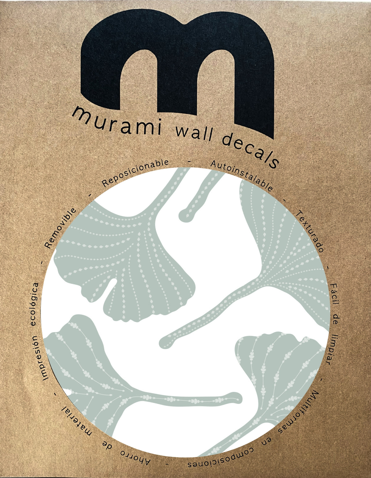 Stickers Decorativos Para Muros - Gingko Verde Agua | Murami
