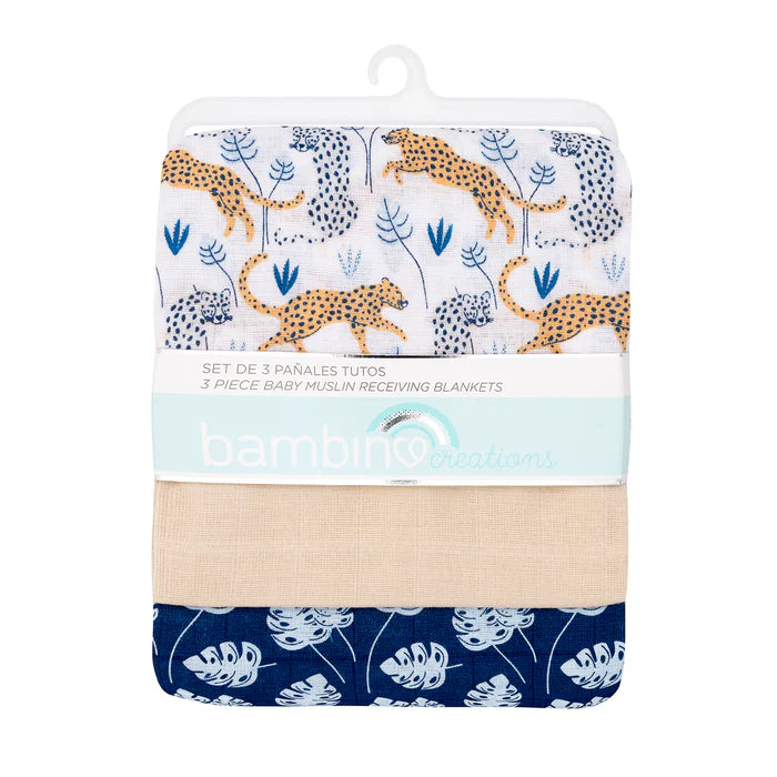 Pack de 3 Paños de Muselina - Chita Tropical | Bambino