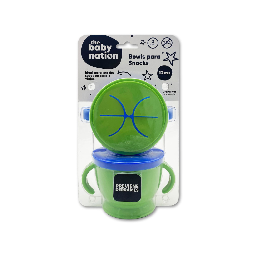 Pack de 2 Bowls para Snacks - Verde y Azul | The Baby Nation