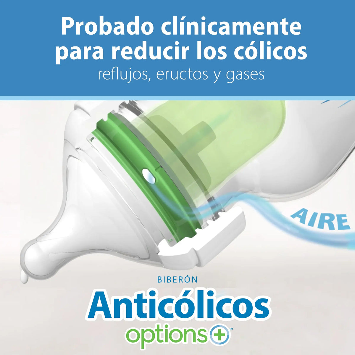 Pack de 3 Mamaderas Anticólicos Boca Ancha Options+ 270ml | Dr. Brown's