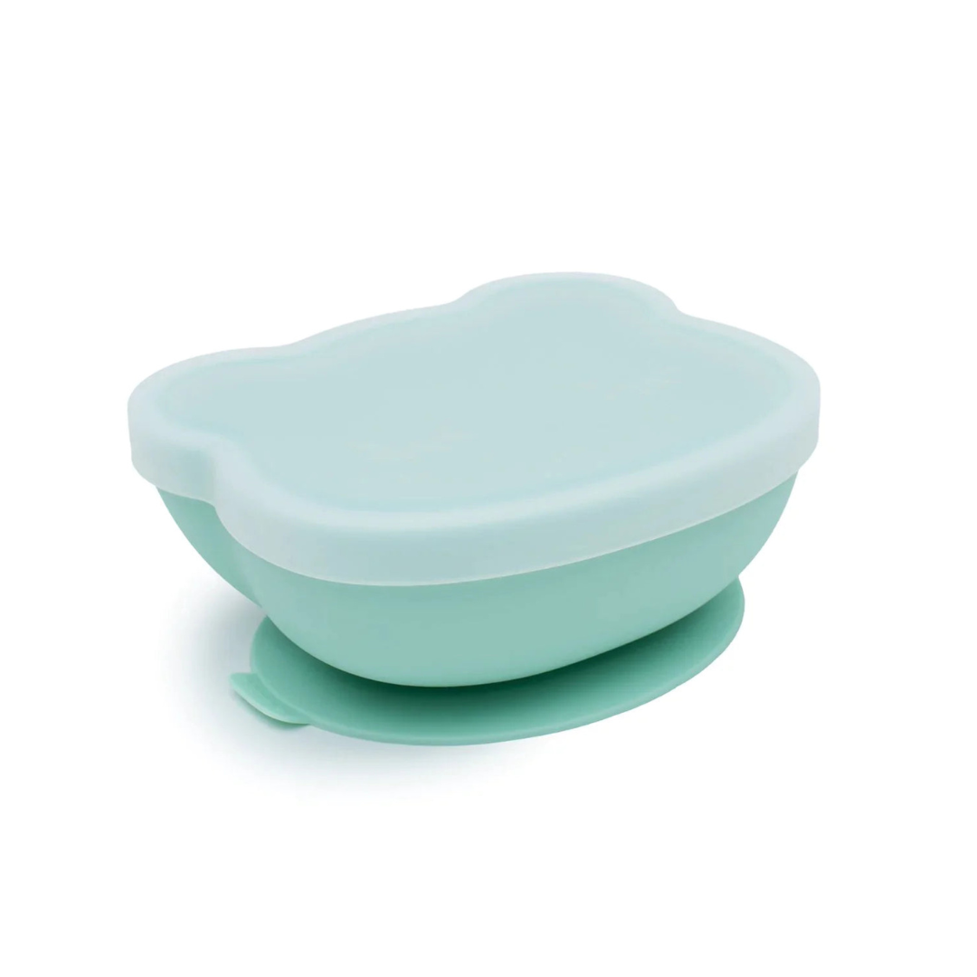 Bowl Oso con Ventosa y Tapa - Verde Menta | We Might Be Tiny