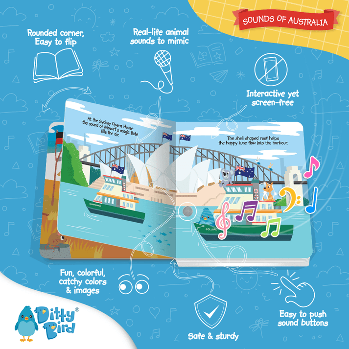 Libro Interactivo Musical - Sounds of Australia | Ditty Bird