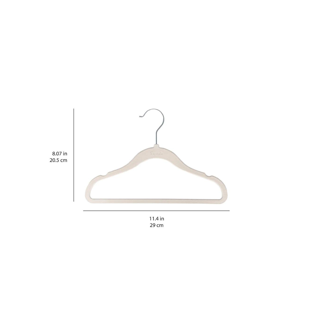 Set de 30 Colgadores de Terciopelo Antideslizantes para Ropa de Bebés y Niños - Crema, Gris y Avellana | 3 Sprouts
