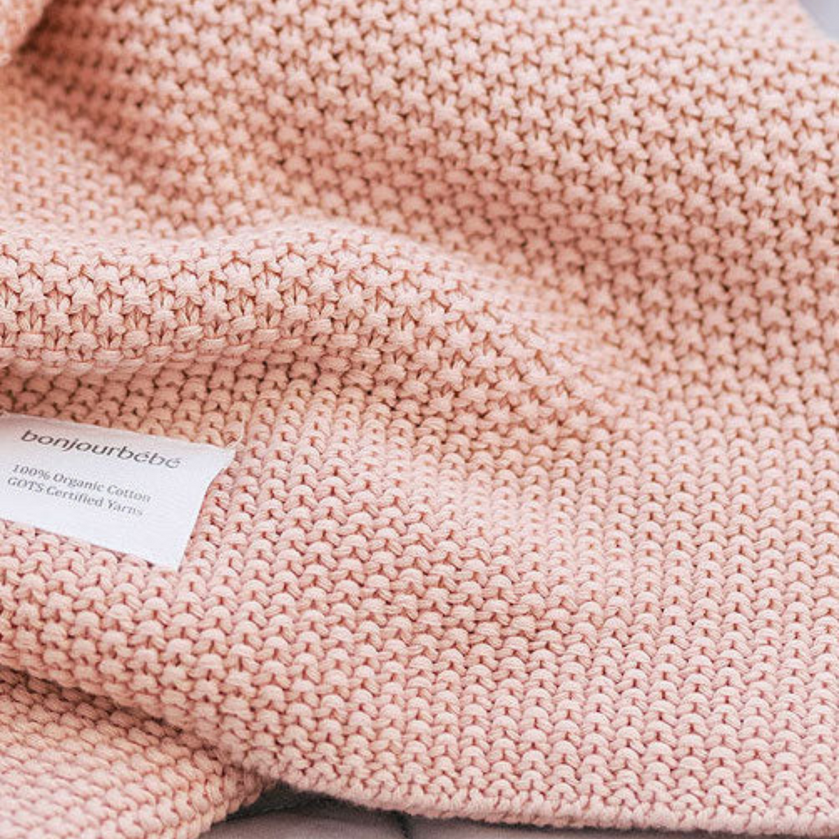 Manta Punto Rice 100% Algodón Orgánico - Rosa | Bonjourbébé