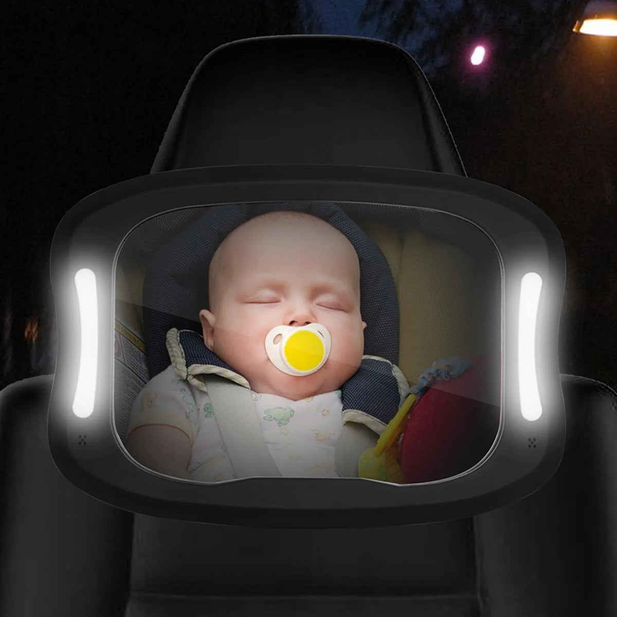 Espejo Retrovisor para Auto con Luces LED y Control Remoto | Bebesit