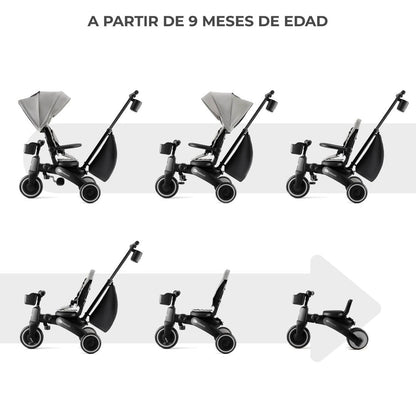 Triciclo Multifuncional Jazz 6 en 1 - Grey | Kinderkraft
