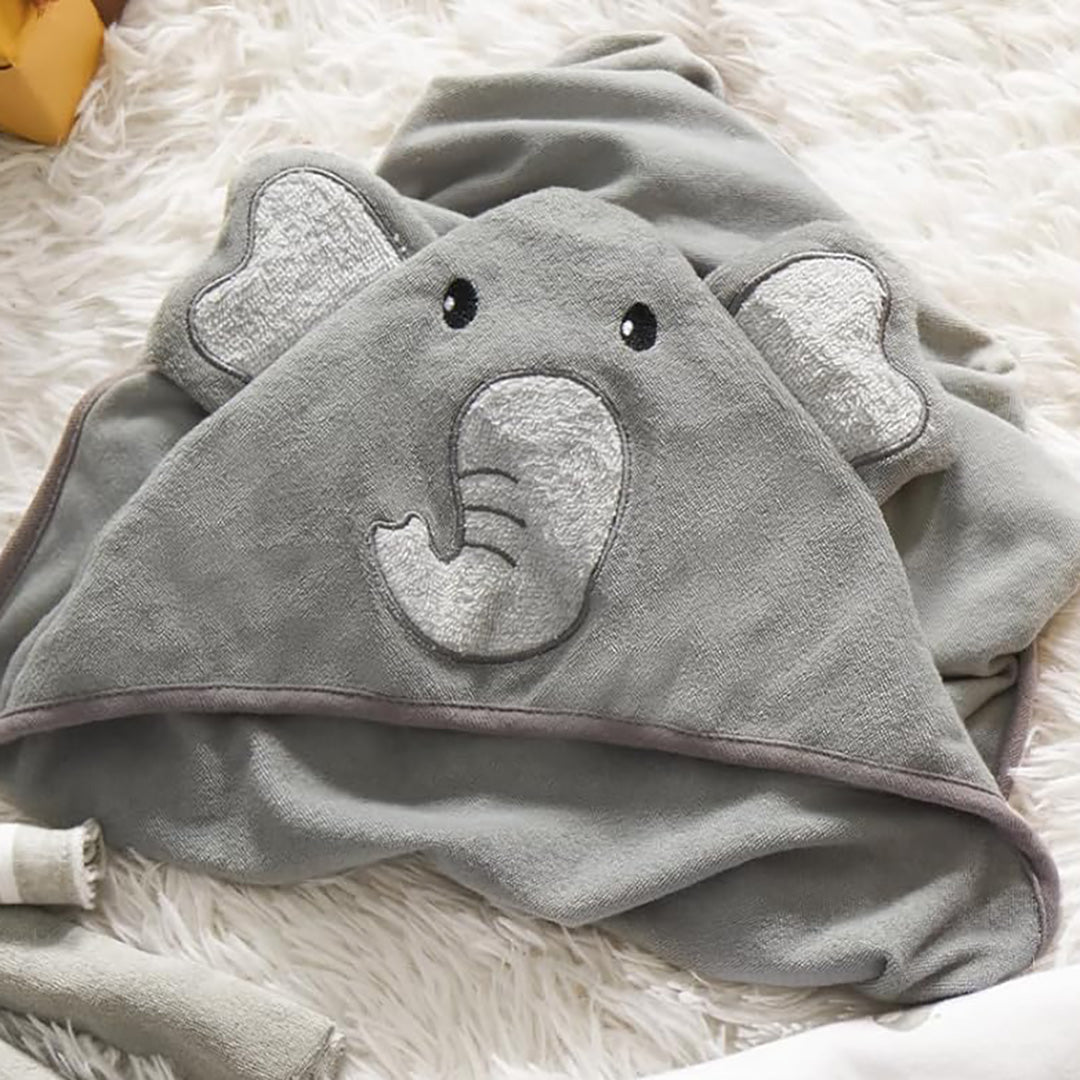 Set de Toalla con Capucha y Toallitas para el Baño - Elefante | MomCozy