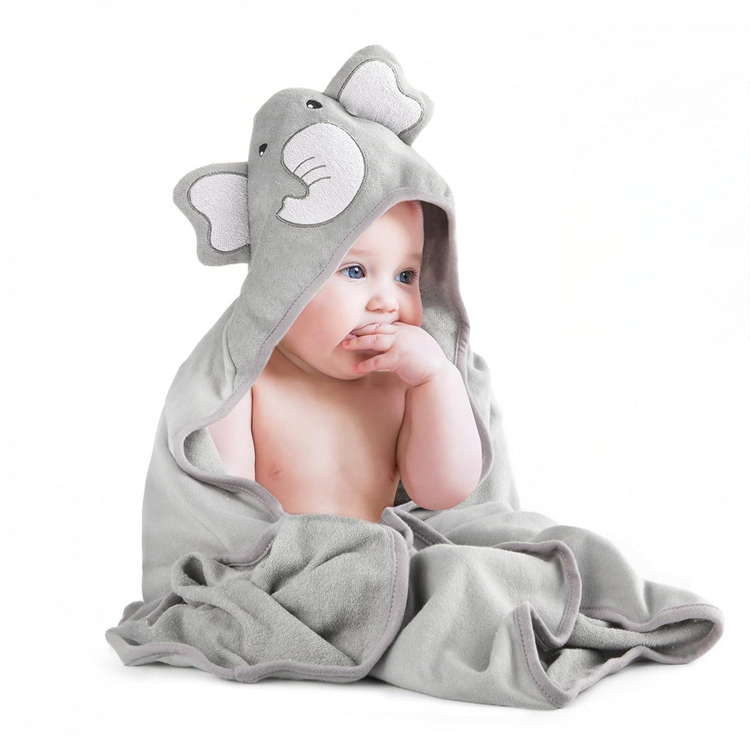 Set de Toalla con Capucha y Toallitas para el Baño - Elefante | MomCozy
