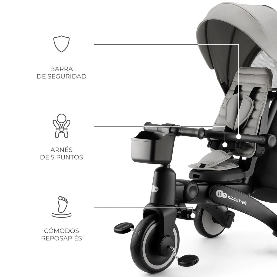 Triciclo Multifuncional Jazz 6 en 1 - Grey | Kinderkraft