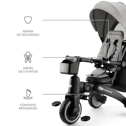Triciclo Multifuncional Jazz 6 en 1 - Grey | Kinderkraft