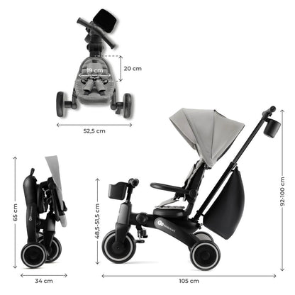 Triciclo Multifuncional Jazz 6 en 1 - Grey | Kinderkraft