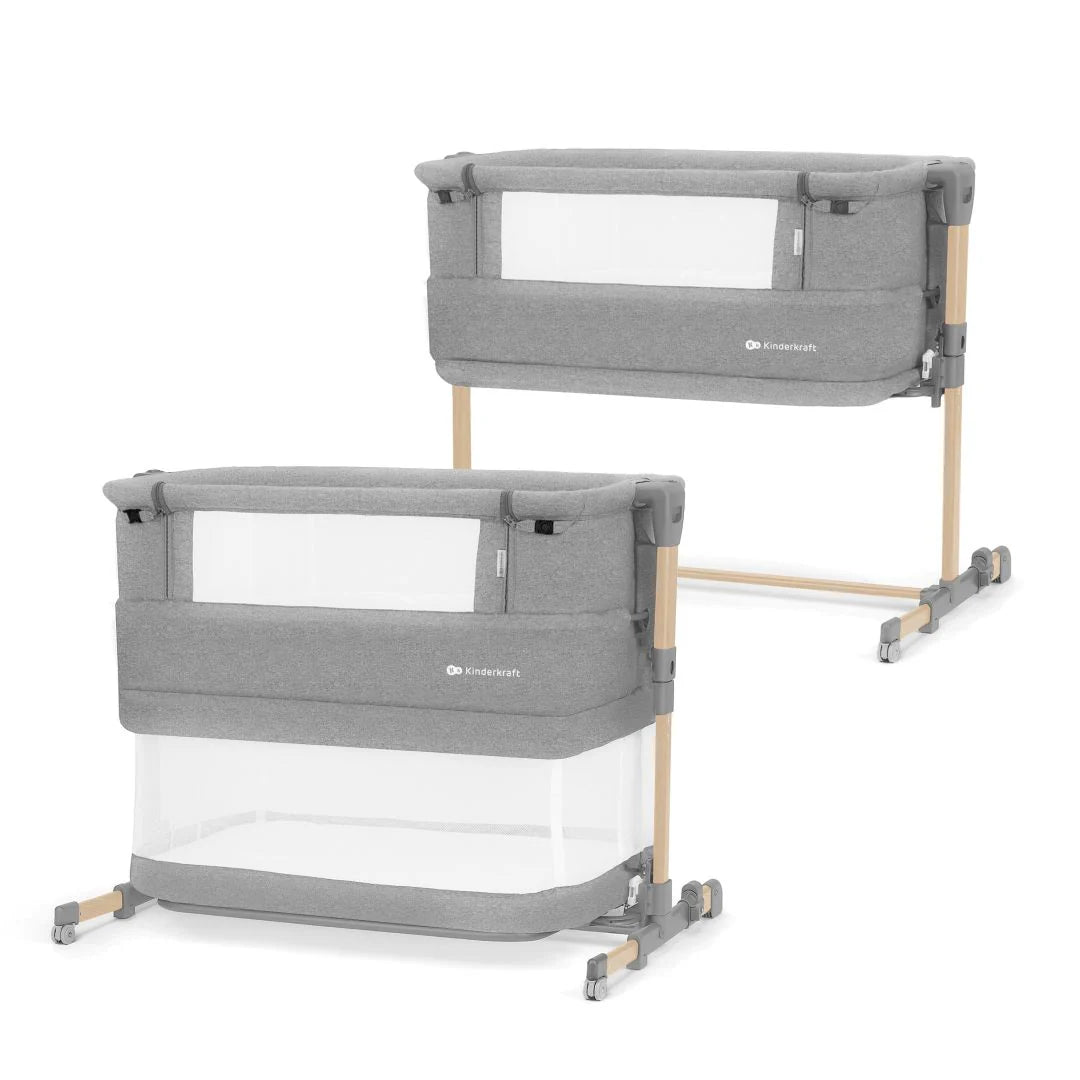 Cuna Colecho Neste Grow -  Madera y Gris Claro | Kinderkraft
