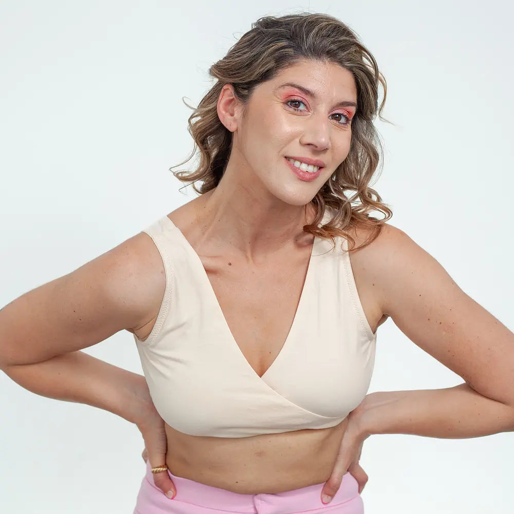 Sostén de Lactancia Absorbente - Beige | Mis Lolas