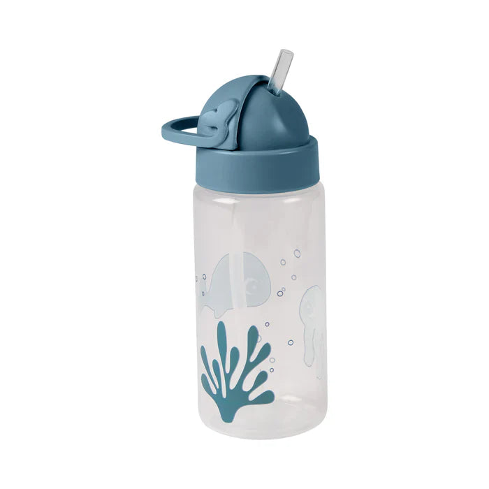 Botella con Bombilla Amigos del Mar 350ml - Azul | Done by deer