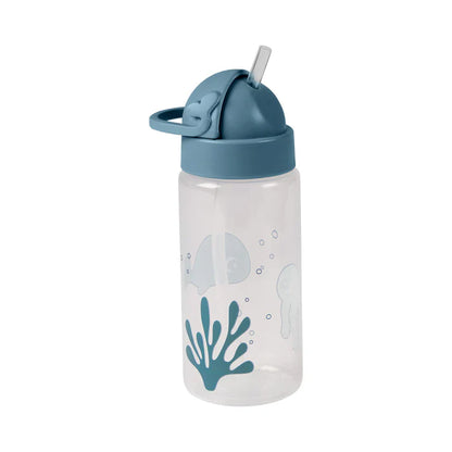 Botella con Bombilla Amigos del Mar 350ml - Azul | Done by deer