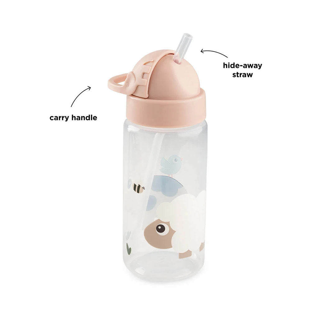 Botella con Bombilla Tiny Farm 350ml - Rosa