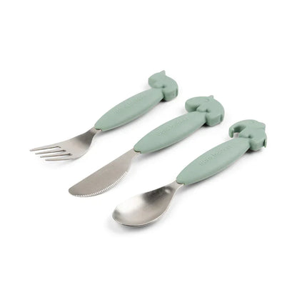 Set de Cubiertos Antideslizantes - Verde | Done by deer