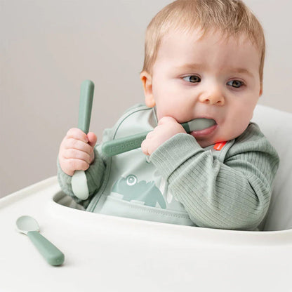 Set Foodie de 3 Cucharas de Fácil Agarre para Bebés - Verde