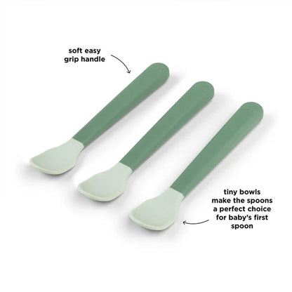 Set Foodie de 3 Cucharas de Fácil Agarre para Bebés - Verde