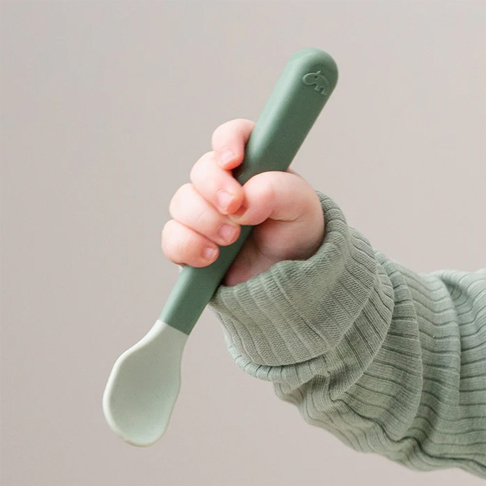 Set Foodie de 3 Cucharas de Fácil Agarre para Bebés - Verde