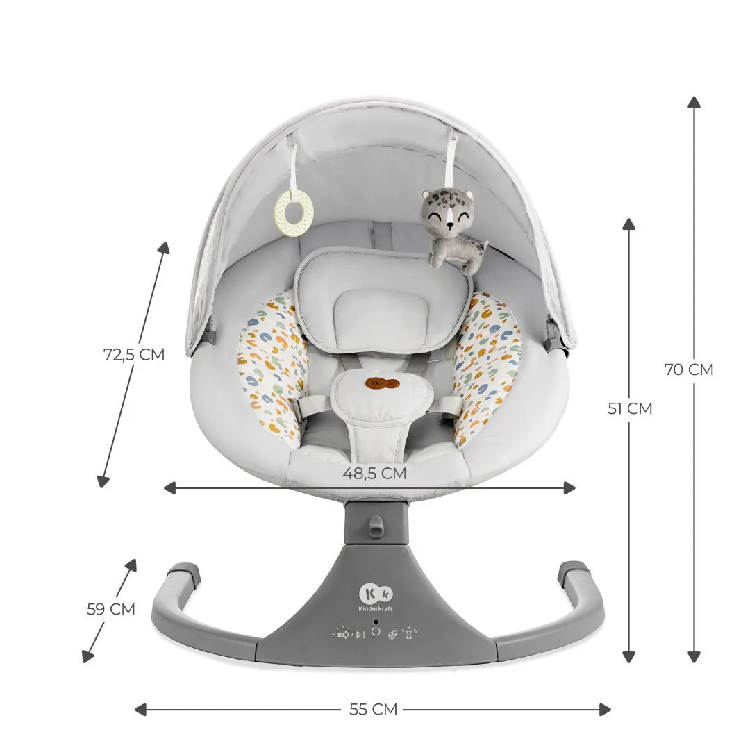 Silla Mecedora / Hamaca Eléctrica Lumi 2 - Gris Claro | Kinderkraft