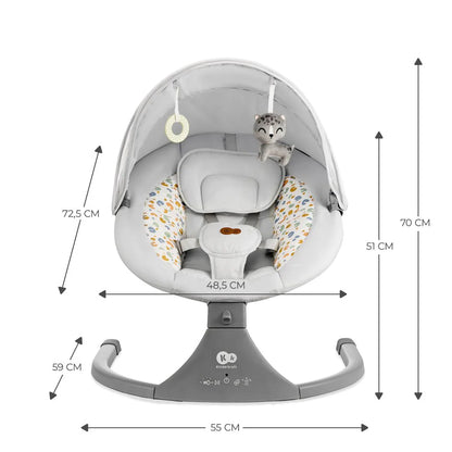 Silla Mecedora / Hamaca Eléctrica Lumi 2 - Gris Claro | Kinderkraft