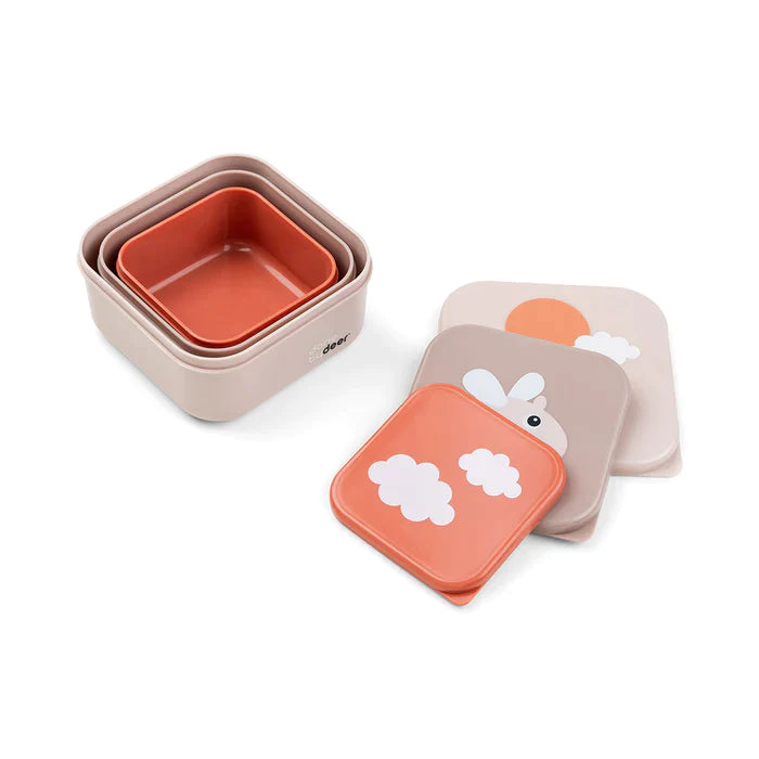 Set 3 Cajas para Snack Nube - Beige/Rosa | Done by deer