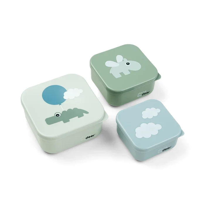 Set de 3 Cajas para Snack Happy Clouds - Verde