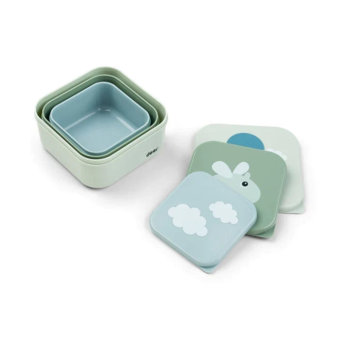 Set de 3 Cajas para Snack Happy Clouds - Verde