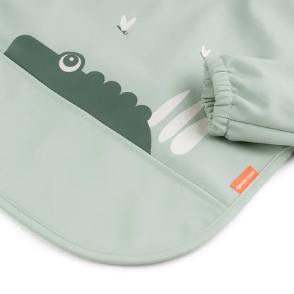 Bib with Sleeves and Croco Pocket - Green