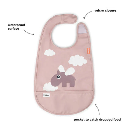Babero con Velcro Happy Clouds - Rosa | Done by deer
