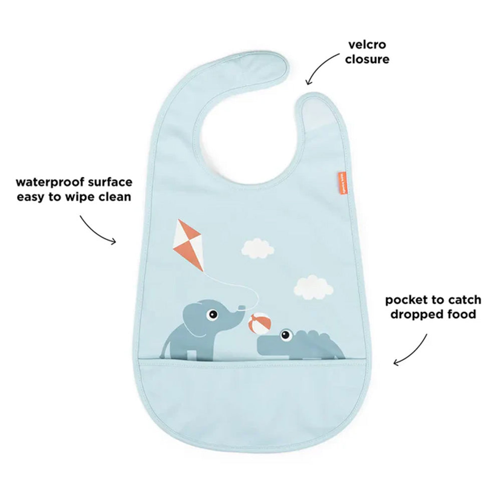 Babero con Velcro Playground - Azul